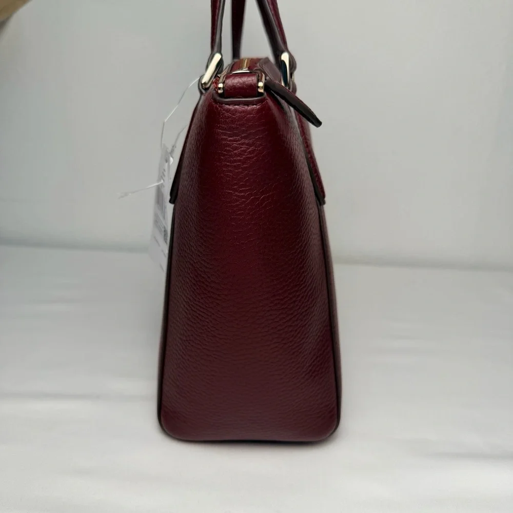 Kate Spade New York Monica pebbled leather Deep Red Satchel Bag - Picture 10 of 14